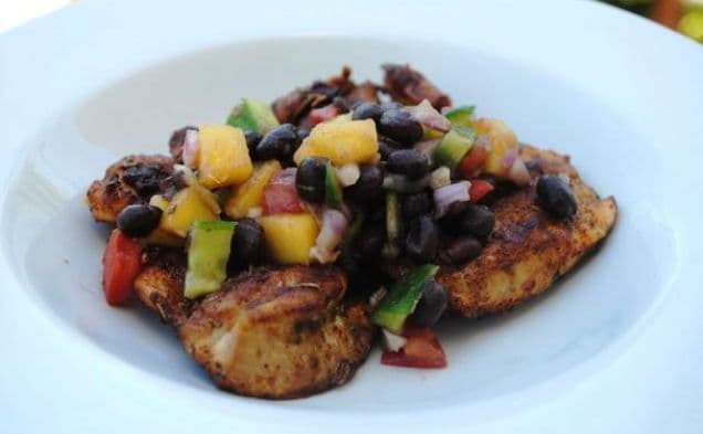 Spiced Chicken With Black Bean and Mango Salsa
