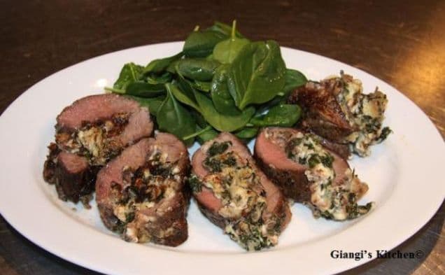 Spinach and Gorgonzola Stuffed Flank Steak