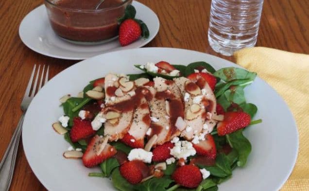 Spinach Salad with Strawberry Vinaigrette
