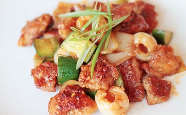 Sweet & Sour Chicken with Lychees