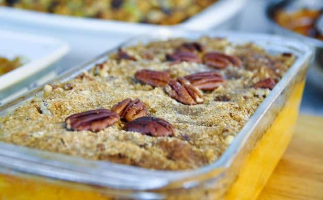 Sweet Potato Casserole with Pecan Crumble Topping