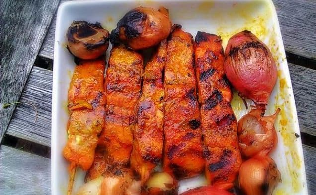 Thai Street Vendor Salmon Skewers