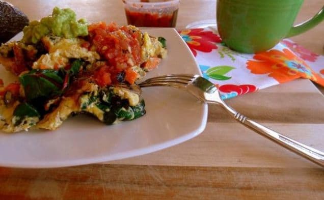 Turkey Sausage, Chard & Sweet Potato Breakfast Scramble
