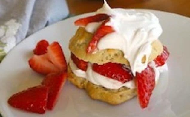 Vegan Strawberry Shortcake served with Vegan Whipped Cream