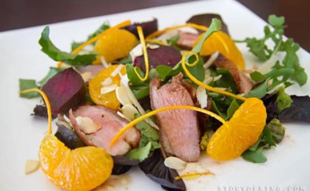 Warm Duck Salad With Roasted Beetroot