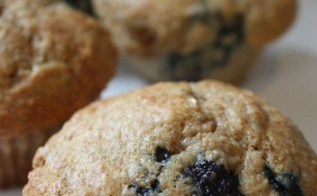 Whole Wheat Blueberry Muffins