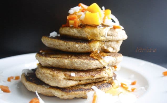 Peach Carrot Coconut Vegan Pancake