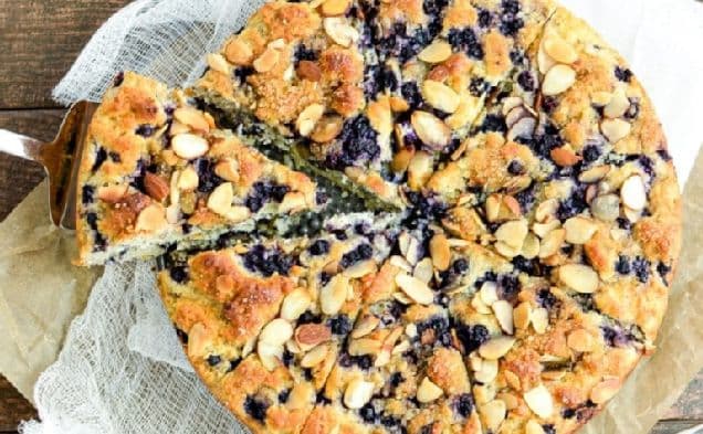 Gluten Free Almond Blueberry Coffee Cake