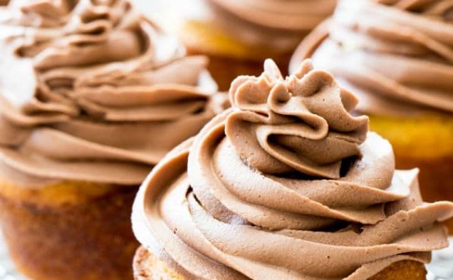 Nutella Buttercream Cupcakes with Hidden Cadbury Egg